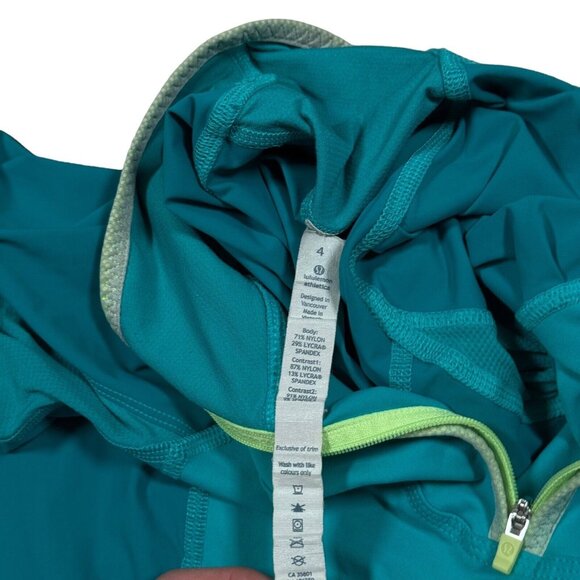 Lululemon Trail Bound Half Zip Pullover Size 4 Blue Tropics Luxtreme Run Hike - Picture 2 of 8